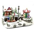 Decoratiune luminoasa Village with Carousel, 34x19.5x19 cm, poliston, multicolor