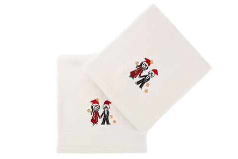 2 db fürdőlepedő készlet Cift, Hobby, 70 x 140 cm, pamut, fehér