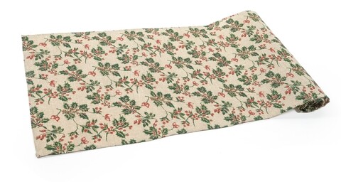 Karácsonyi fagyöngy asztali kereszt, Mercury, 40x180 cm, textil, tarka