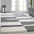 Covor Shaggy Kenya, Purple Line, Decorino, 120x170 cm, polipropilena, multicolor