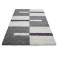 Covor Shaggy Kenya, Purple Line, Decorino, 60x110 cm, polipropilena, multicolor