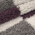 Covor Shaggy Kenya, Purple Line, Decorino, 60x110 cm, polipropilena, multicolor