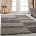 Covor Shaggy Kenya, Taupe line, Decorino, 140x200 cm, polipropilena, gri