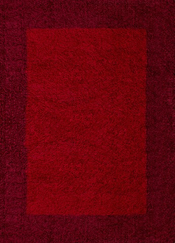 Covor Shaggy Louis Border, Decorino, 60x110 cm, polipropilena, rosu
