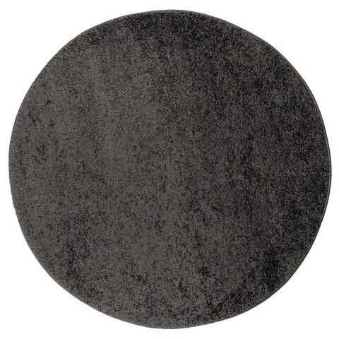 Covor Shaggy Bugio, Decorino, 120x120 cm, polipropilena, antracit