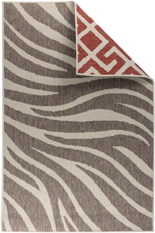 Covor cu doua fete Titor, Decorino, 80x140 cm, polipropilena, rosu/bej