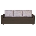 Canapea Extensibila Firenze Dark Chocolate Beige Flower 218x85x85 cm, cu lada de depozitare