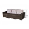 Canapea Extensibila Firenze Dark Chocolate Beige Flower 218x85x85 cm, cu lada de depozitare