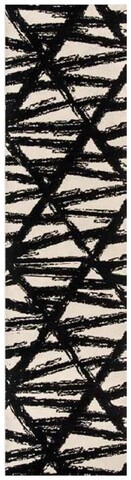 Traversa pentru hol Graffio, Decorino, 67x500 cm, poliester, crem