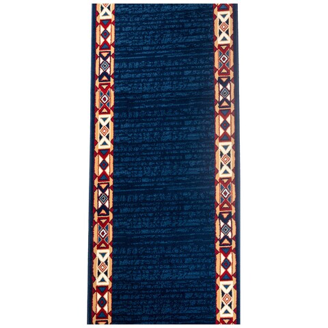 Traversa pentru hol Baku, Decorino, 80x150 cm, polipropilena, albastru