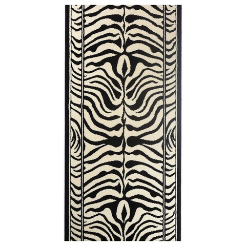 Traversa pentru hol Quba, Decorino, 80x100 cm, polipropilena, negru