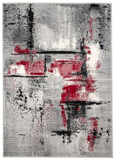 160x230 cm, Gri/Rosu
