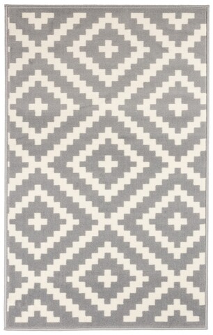 Covor Sova, Decorino, 60x110 cm, polipropilena, alb/gri