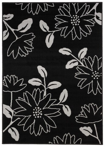 Covor Urachi, Decorino, 80x150 cm, polipropilena, negru/gri