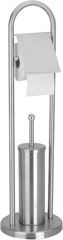 Suport hartie igienica si perie de toaleta, H80 cm, inox