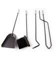 Set ustensile pentru semineu, 22x15x65 cm, metal, negru