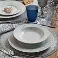 Serviciu de masa, 18 piese, Tognana, Olimpia Web, portelan, alb/bleu