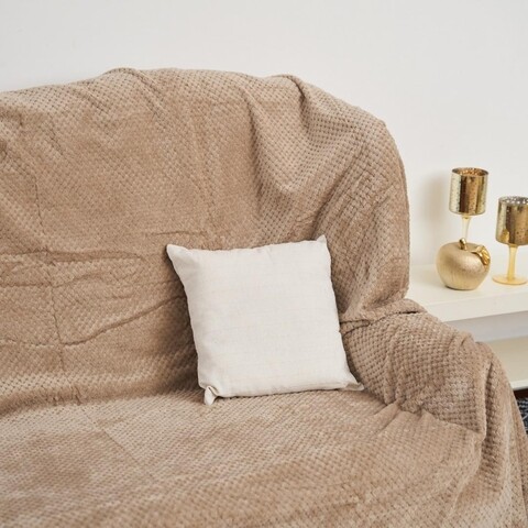 Ananász flanel takaró, Heinner, 200x220 cm, poliészter, bézs