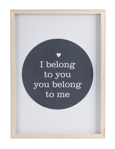 Bizzotto Dekoráció, I belong to you, 40 x 2.5 x 55 cm, mdf/üvegm színes