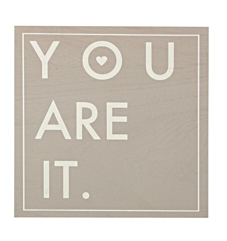 Bizzotto Dekoráció, Your are it, 30 x 30 cm, fa, szürke/fehér