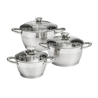 30x26x25 cm, Argintiu, Set de gatit 6 piese