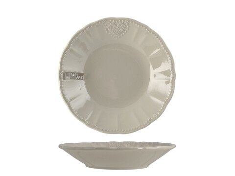 6 darab Mélytányér Celine, H&H, Ø 21 cm, kerámia, szürke