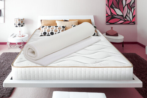 Topper Argentum Latex, 180 x 200 cm, H 4 cm, husa detasabila
