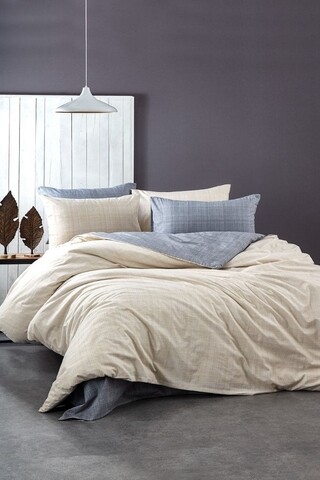 Lenjerie de pat dubla, Dreamy Cream, 4 piese, policoton, multicolor