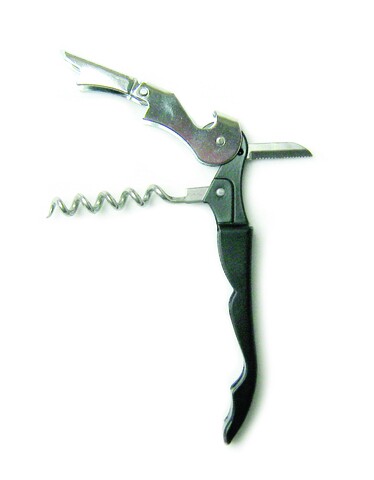 Chess Dugóhúzó, Ambition, 12x1,5x2,5 cm, rozsdamentes acél, fekete