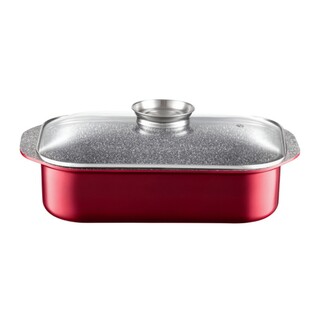 26x42x9 cm, Rosu, Tava pentru prajit