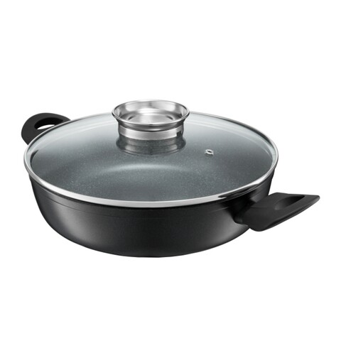 Tigaie adanca cu capac Granite, Ambition, 28 cm, aluminiu