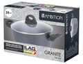 Oala cu capac Granite, Ambition, 24 cm, 4.5 L, aluminiu, negru