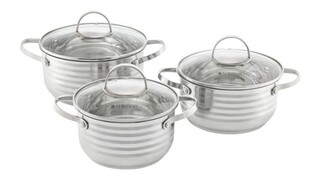 Argintiu, Set oale 6 piese 18/20/24 cm