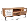 Comoda TV Collector, Creaciones Meng, 120x36.5x47.5 cm, lemn de brad