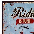 Placuta decorativa Riding is fun, Creaciones Meng, 25x33 cm, fier