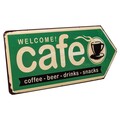 Placuta decorativa Welcome Cafe, Creaciones Meng, 42x20 cm, fier