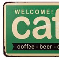 Placuta decorativa Welcome Cafe, Creaciones Meng, 42x20 cm, fier