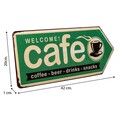 Placuta decorativa Welcome Cafe, Creaciones Meng, 42x20 cm, fier