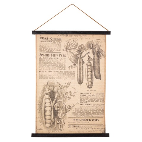 Decoratiune de perete Peas, Creaciones Meng, 55x75 cm, in/lemn de brad chinezesc