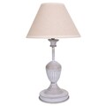 Lampa de masa Clasic, Creaciones Meng, 33 cm, 1 x E14, 40W, metal, gri deschis/alb