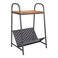 Masuta cu suport reviste Creaciones Meng, 40x32x61.5 cm, fier/lemn de brad, negru/gri