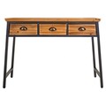 Consola cu 3 sertare Creaciones Meng, 110x5x42x76.5 cm, fier/lemn de brad