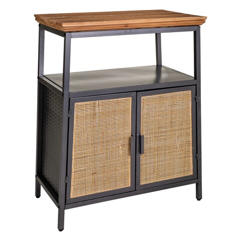 Bufet inferior Creaciones Meng, 66x36.5x81 cm, lemn de brad/ratan