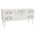 Comoda TV Bamboo, Creaciones Meng, 121x40.5x61.5 cm, MDF, alb/auriu