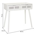 Consola cu 2 sertare Creaciones Meng, 82x42x79 cm, MDF/bambus, alb/argintiu