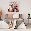 Tablou decorativ Floral, Creaciones Meng, 100x100 cm, canvas pictat manual