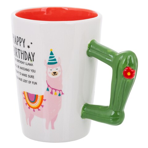 Cana The Birthday Llama, Creaciones Meng, 510 ml, ceramica