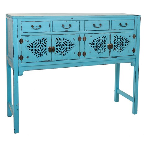 Consola Blue, Creaciones Meng, 120x40x102 cm, lemn de brad/MDF