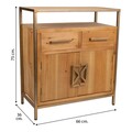 Bufet inferior Creaciones Meng, 66x36x75 cm, lemn de brad/fier, natural/auriu
