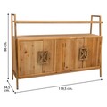 Bufet inferior Creaciones Meng, 119.5x34.5x86 cm, lemn de brad/fier, natural/auriu